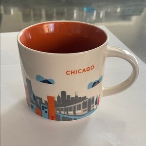 Starbucks Chicago You Are Here Collection Mug - Orange and White